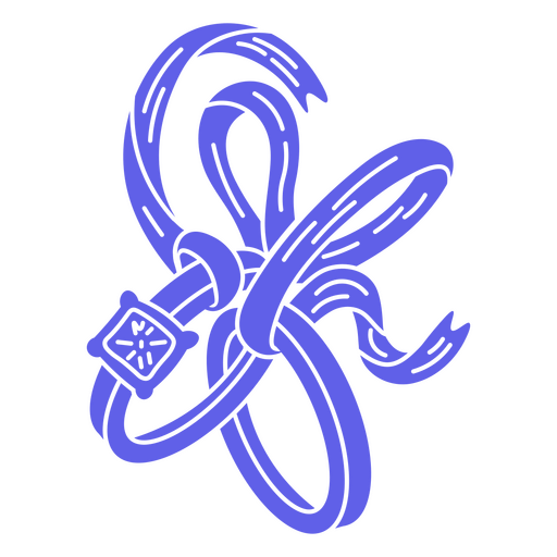Design elegante com nó, relógio e fitas. Desenho PNG