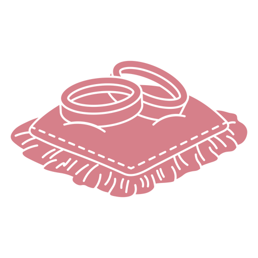 Elegant ring pillow design with wedding bands PNG Design