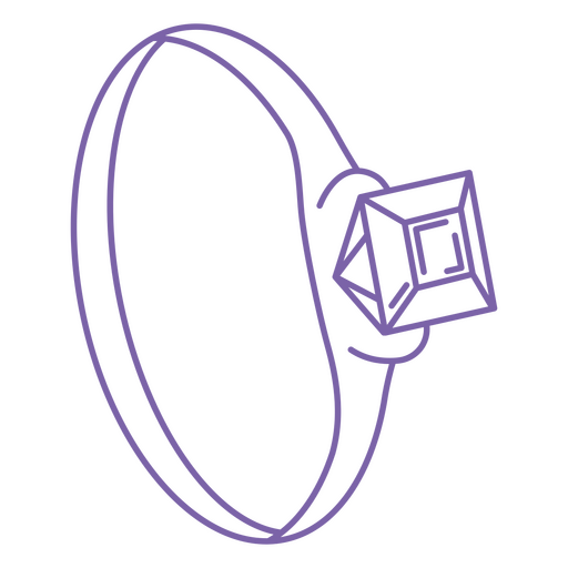 Purple ring with diamond PNG Design