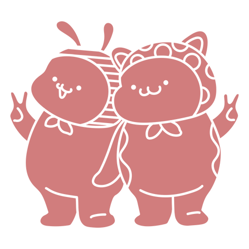 Linda ilustración de amigos animales con personajes divertidos Diseño PNG