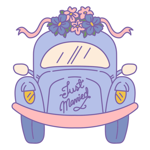 Just married car PNG Design