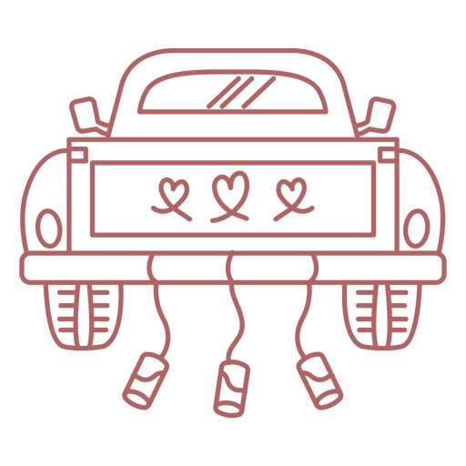 Car with hearts on it PNG Design