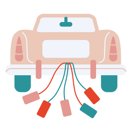 Car with wires and tags PNG Design