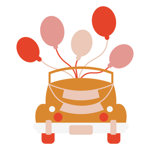 Verspieltes Autodesign mit bunten Ballons PNG-Design