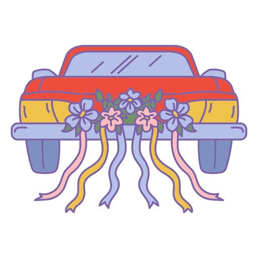 Ilustração de carro de casamento extravagante Desenho PNG