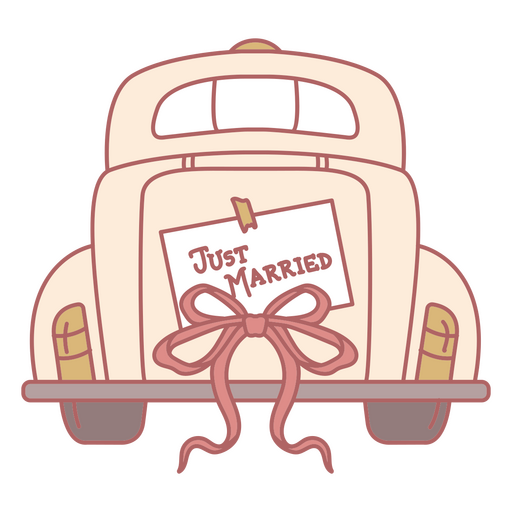 Lindo diseño de coche para recién casados Diseño PNG