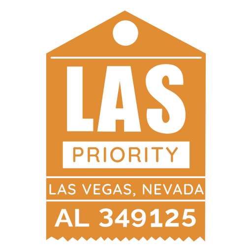 Design arrojado de etiqueta prioritária de Las Vegas Desenho PNG