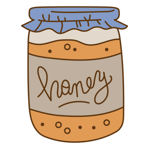 Cute honey jar illustration PNG Design