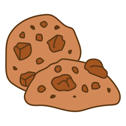 Baked cookie with chocolate chips PNG Design