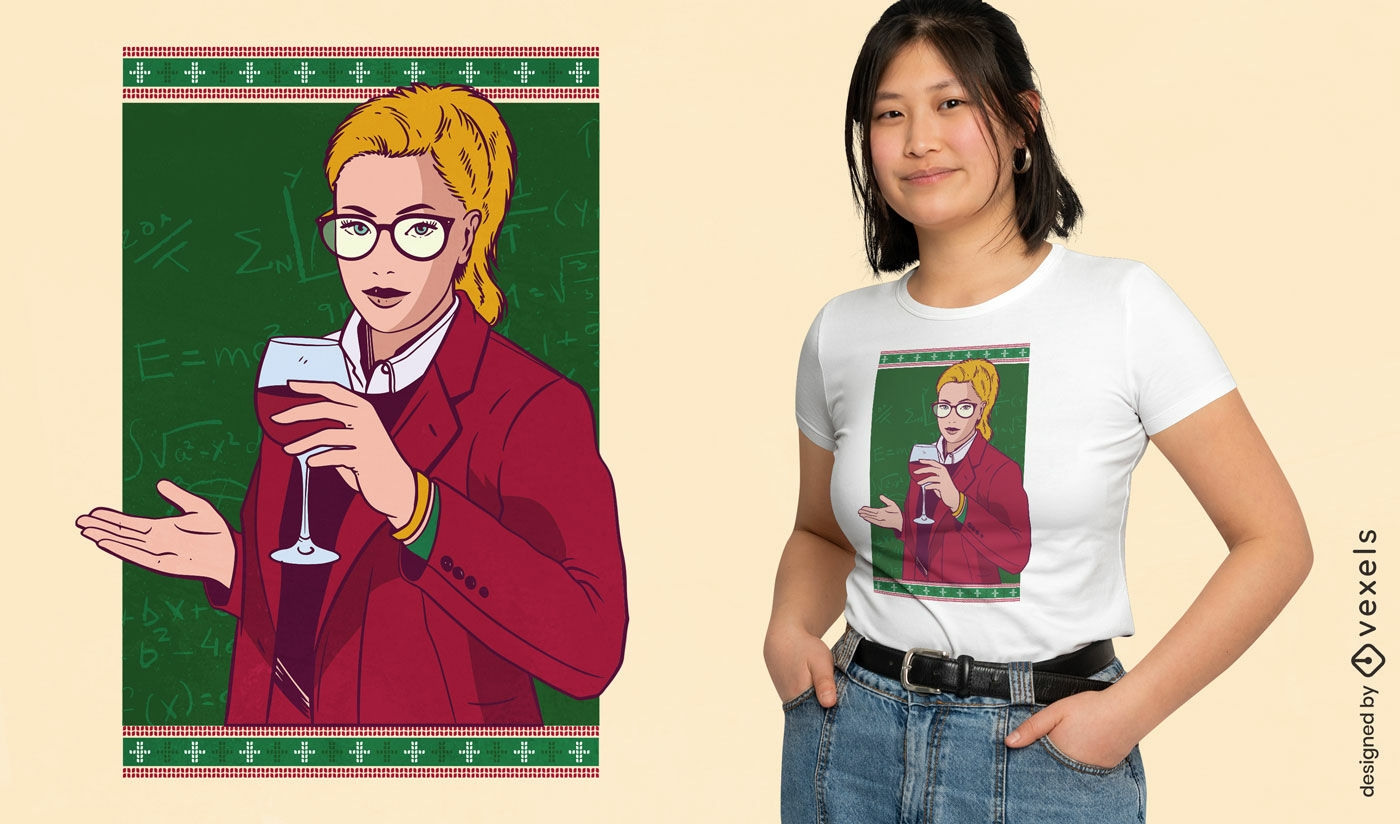 Wine enthusiast teacher t-shirt design