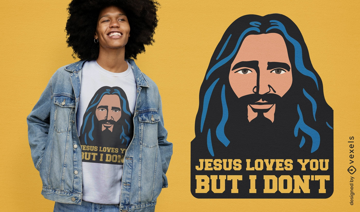 Design sarc?stico de camiseta com cita??o de Jesus