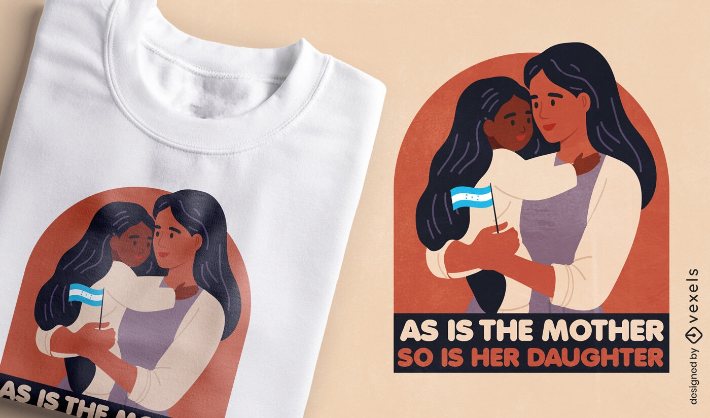 Diseño de camiseta de unión de madre e hija.