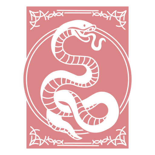 Intricate serpent illustration with circular border design PNG Design