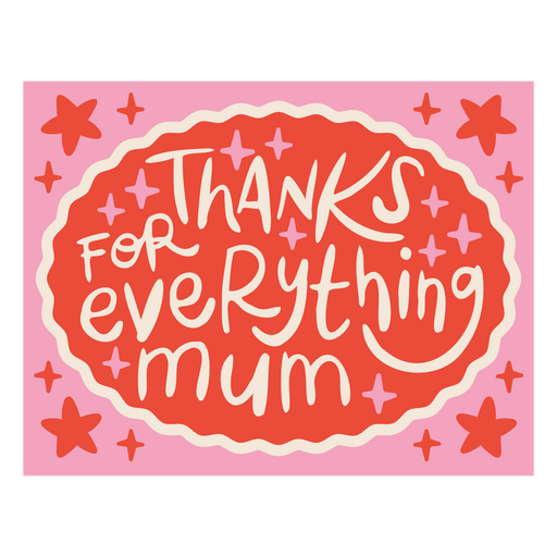 Diseño divertido de agradecimiento a mamá. Diseño PNG