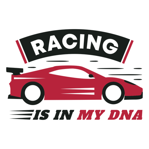 Grafik mit Zitat zum Thema Rennsport PNG-Design