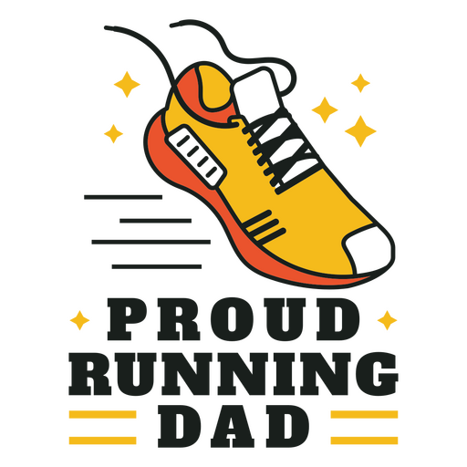 Proud running dad graphic design PNG Design