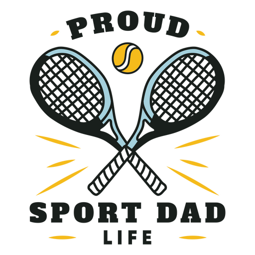 Orgulhoso esporte pai vida tênis design Desenho PNG