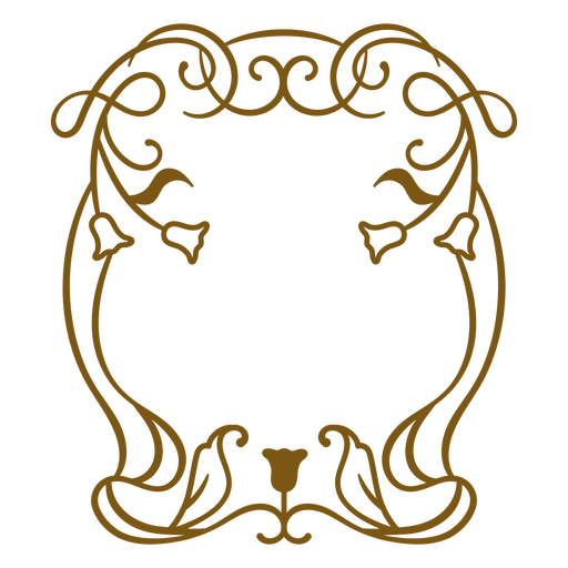 Elegante diseño de marco decorativo floral. Diseño PNG