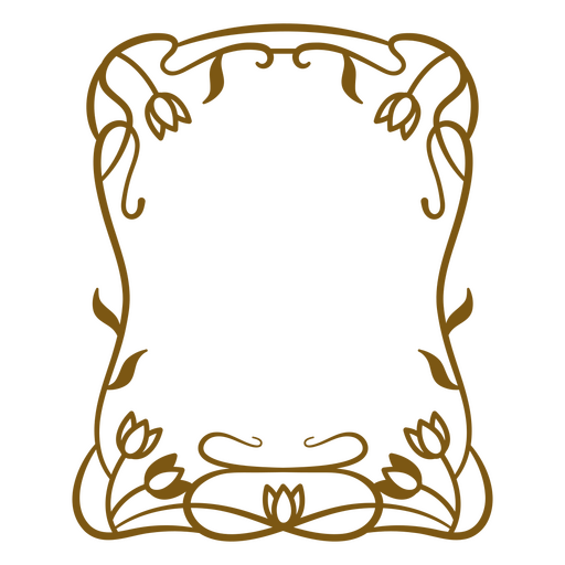 Vintage verzierten floralen Rahmen-design PNG-Design