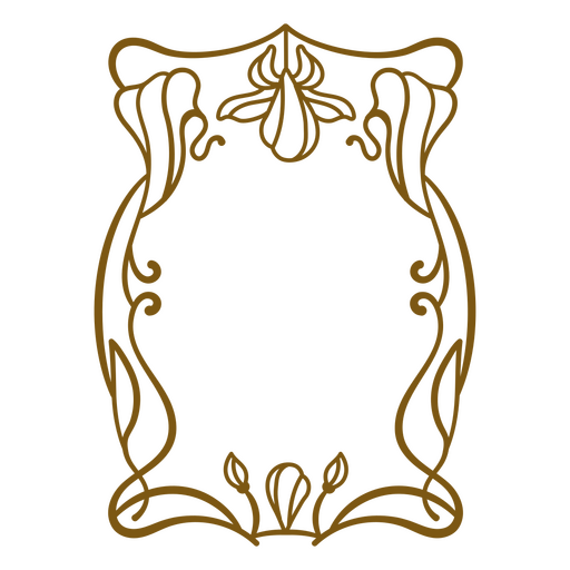 Design de moldura floral ornamentada para fins decorativos Desenho PNG