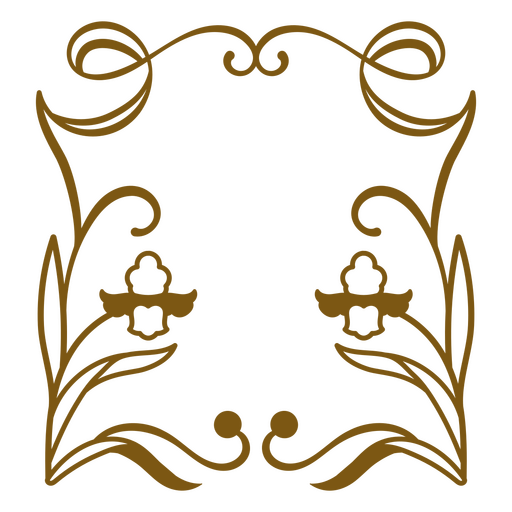 Design de moldura ornamentada dourada Desenho PNG