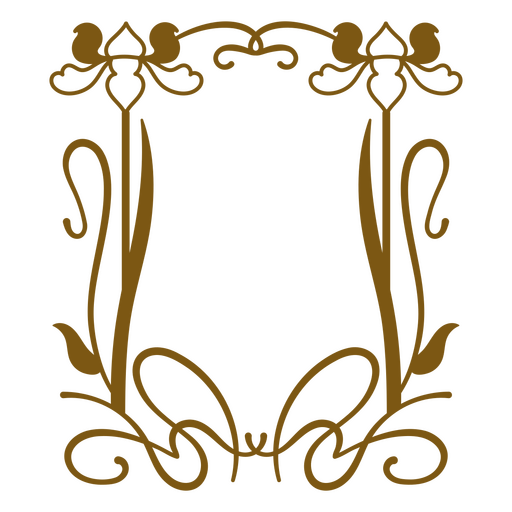 Elegant floral frame design in vintage style PNG Design