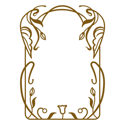 Goldener Rahmen mit floralem Design PNG-Design