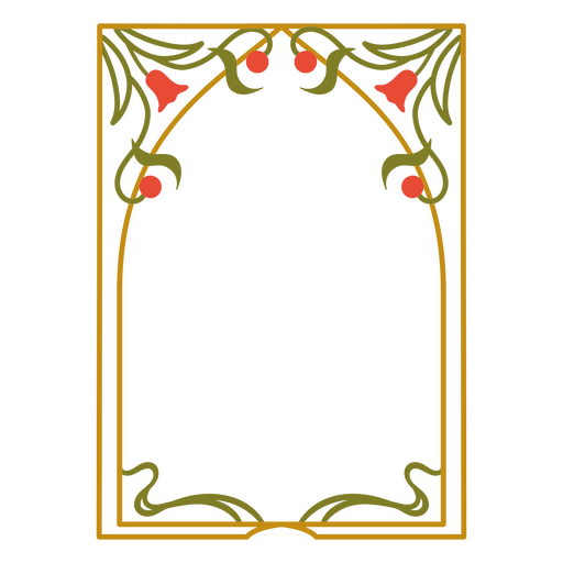 Elegant floral border design with vibrant accents PNG Design
