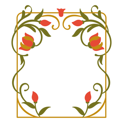 Marco floral romántico Diseño PNG