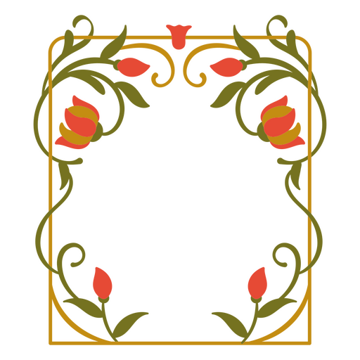 Moldura floral romântica Desenho PNG