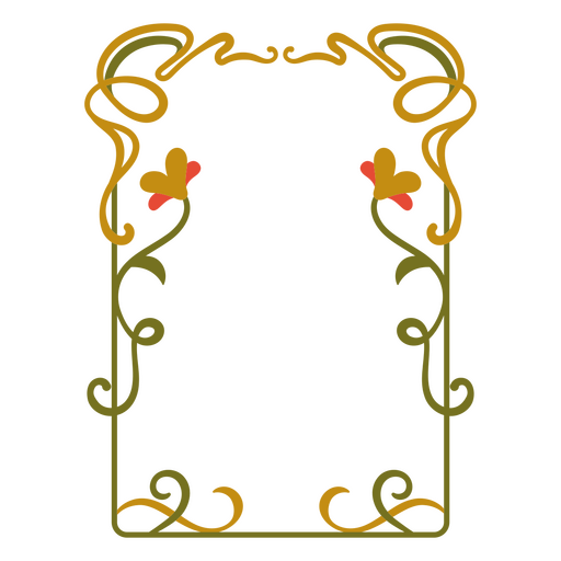 Vintage decorative border design with floral accents PNG Design