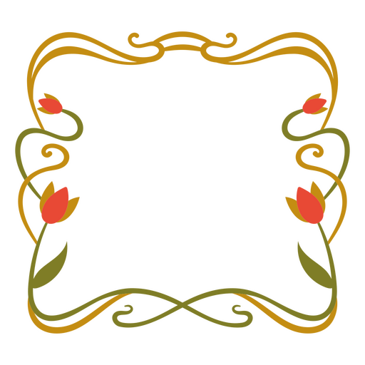 Diseño de marco floral romántico Diseño PNG