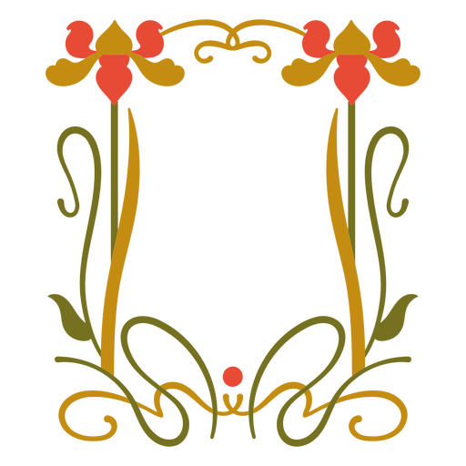 Arte emoldurada em estilo vintage com flores e folhas Desenho PNG