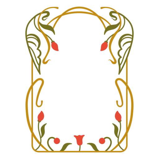 Elegante diseño de marco ornamental floral. Diseño PNG