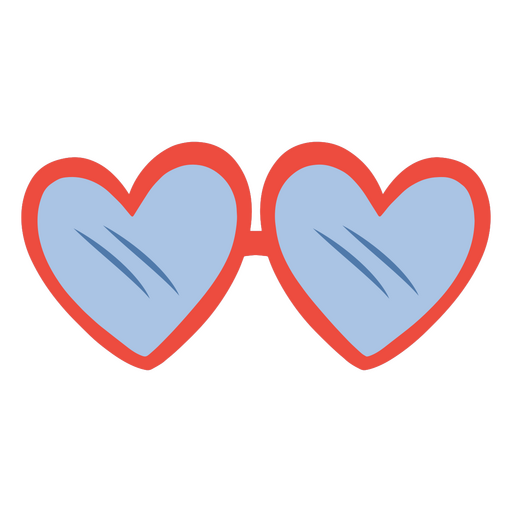 Diseño gráfico encantador de gafas con temática de corazones Diseño PNG