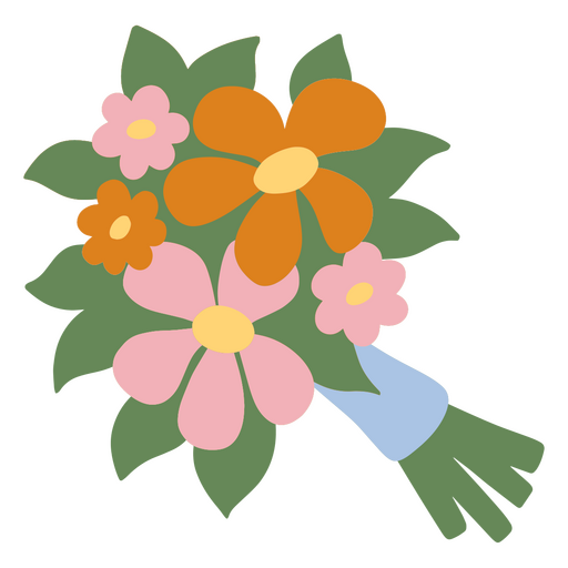 Design de buquê de flores Desenho PNG