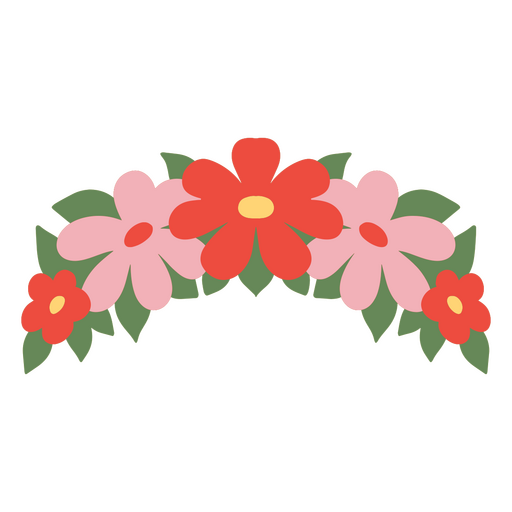 Diadema de flores romántica Diseño PNG