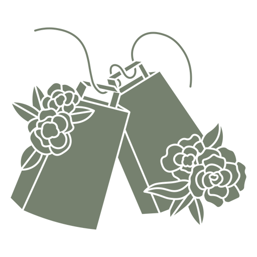 Vintage gift tag design with floral accents PNG Design