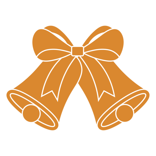 Stilvolles Design mit orangefarbenen Glöckchen und Schleifenverzierung PNG-Design