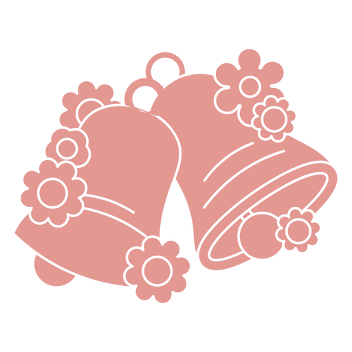 Desenho de sino rosa com flores Desenho PNG