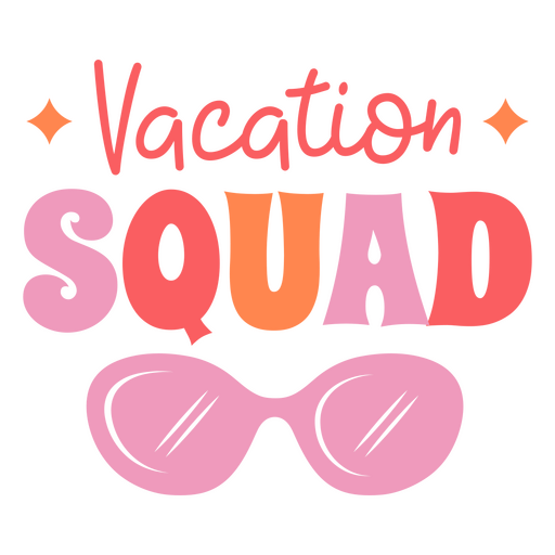 Diseño de gafas de sol del equipo de vacaciones. Diseño PNG