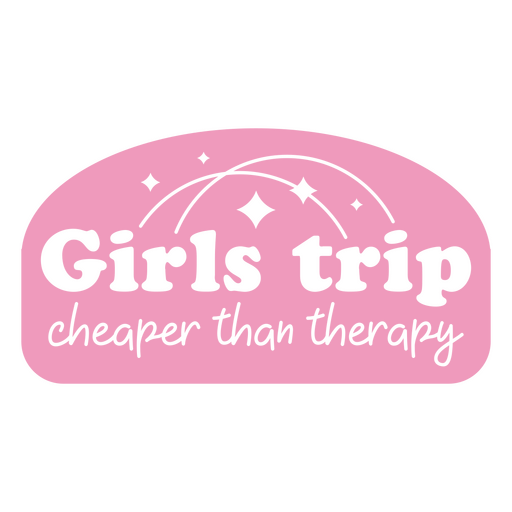 El viaje de las niñas es más barato que el diseño rosa terapéutico. Diseño PNG