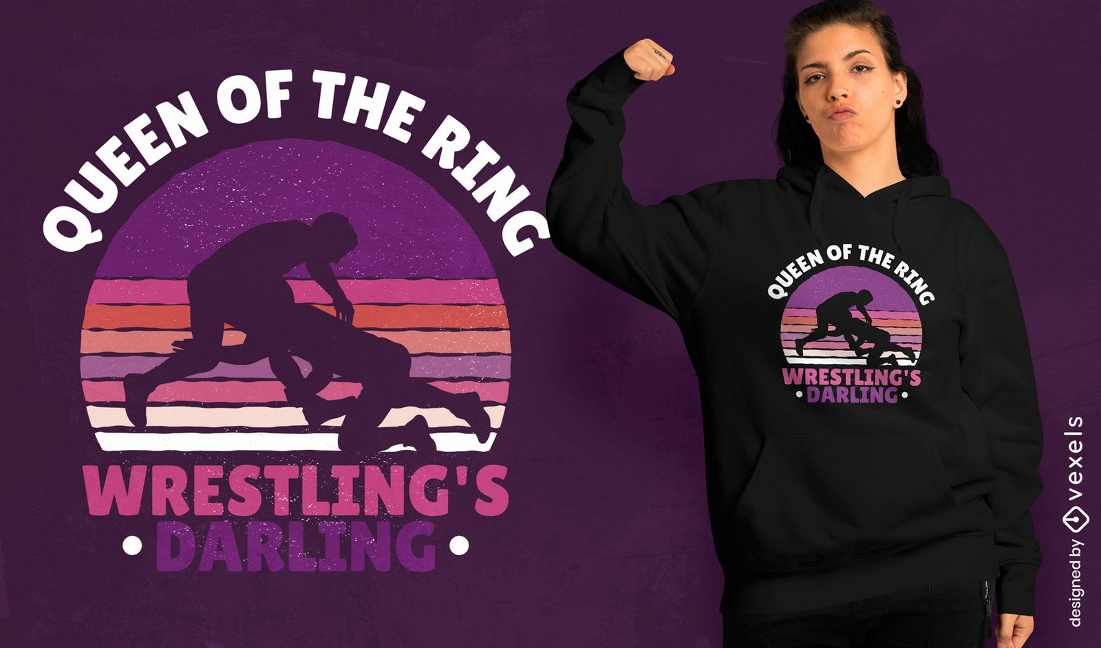 Women's wrestling t-shirt design