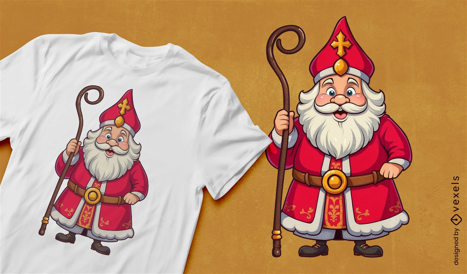 Diseño de camiseta del personaje de Sinterklaas.