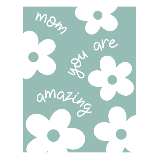 Design encantador de agradecimento à mãe com flores Desenho PNG