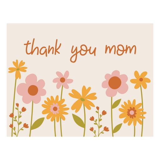 Thank you mom floral design PNG Design