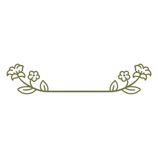 Desenho de arte de linha de videira floral simples Desenho PNG