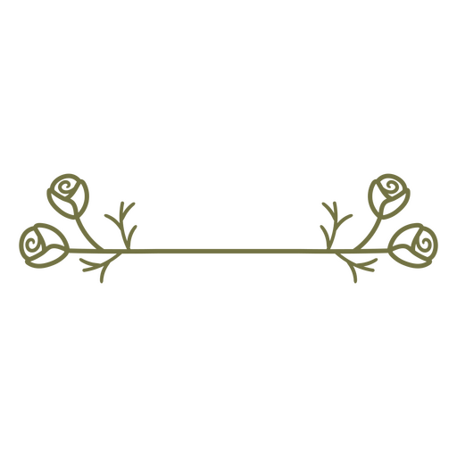 Diseño gráfico de contorno de rosa botánica para proyectos artísticos. Diseño PNG