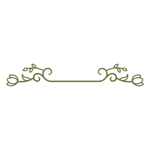 Elegante diseño de borde de enredadera con acentos florales. Diseño PNG