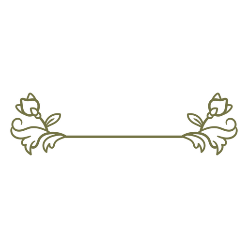 Delicado diseño de borde con remolinos florales.  Diseño PNG